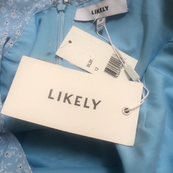 Lilkely Charlotte Ruffled Women’s Blue Belted Mini Dress Sz 12 NWT - Picture 11 of 16